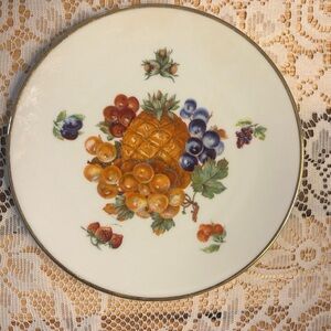🍍🍇Vintage 1960s Bavarian Fruit Design Dessert Plate🍓 8” West Germany🇩🇪